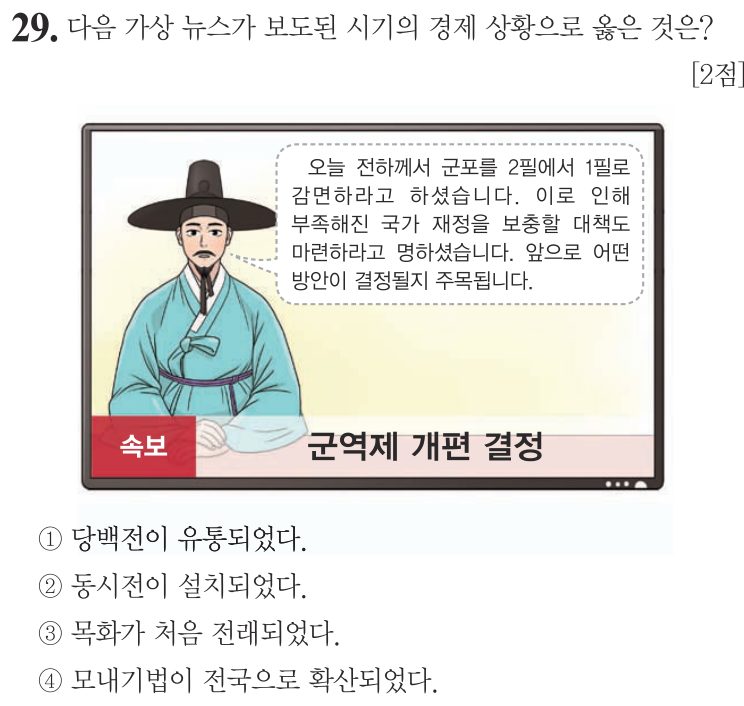 29번 문항: 다음 가상 뉴스가 보도된 시기의 경제 상황으로 옳은 것은?