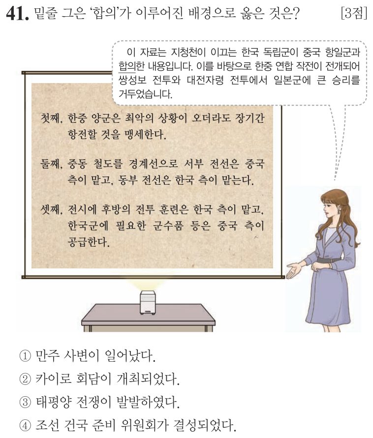 41번 문항: 밑줄 그은 ‘합의’가 이루어진 배경으로 옳은 것은?