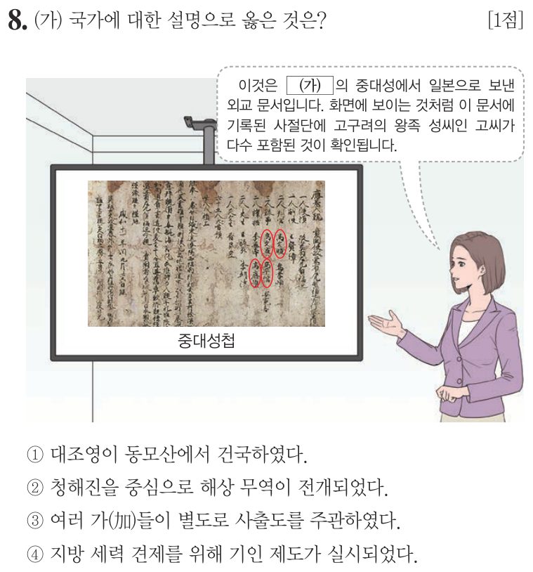 8번 문항: (가) 국가에 대한 설명으로 옳은 것은?