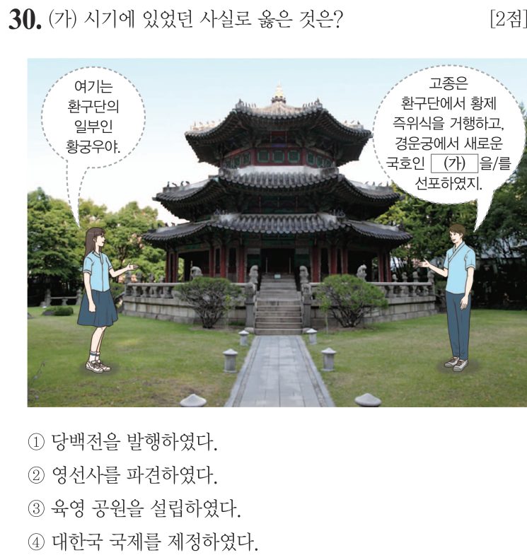 30번 문항: (가) 시기에 있었던 사실로 옳은 것은?