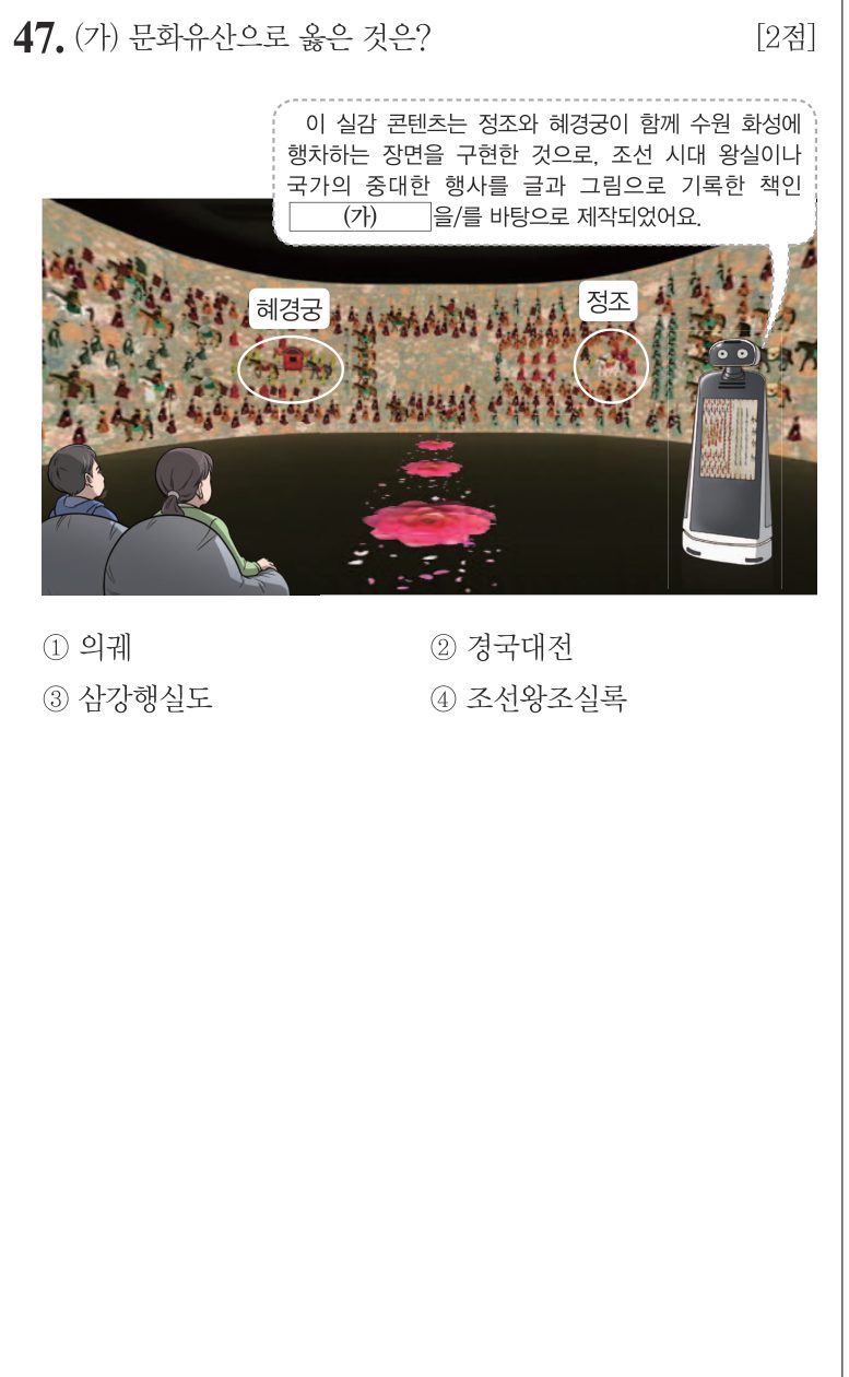 47번 문항: (가) 문화유산으로 옳은 것은?