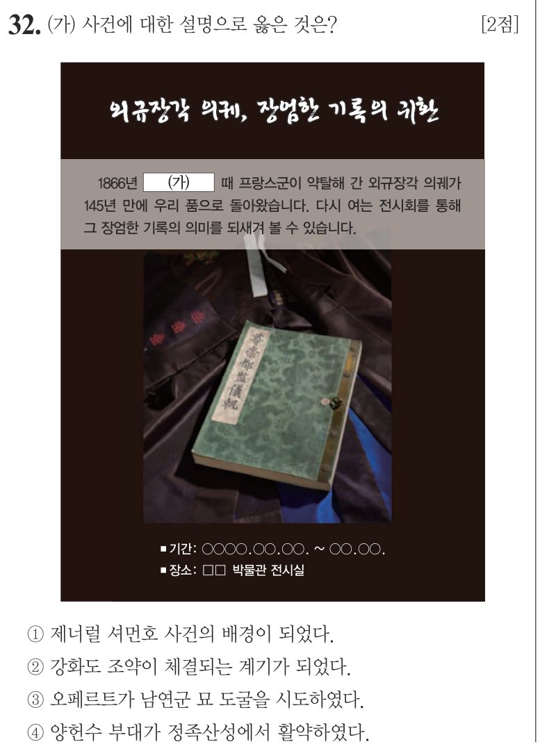 32번 문항: (가) 사건에 대한 설명으로 옳은 것은?