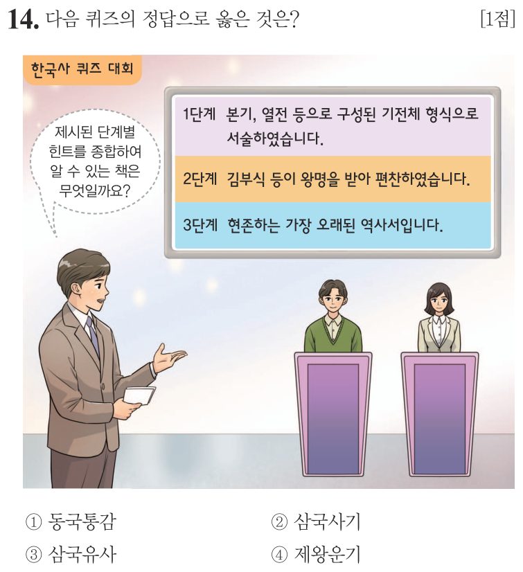 14번 문항: 다음 퀴즈의 정답으로 옳은 것은?
