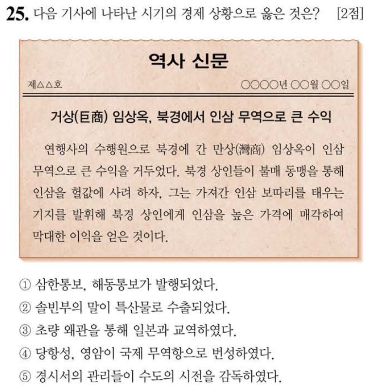 25번 문항: 다음 기사에 나타난 시기의 경제 상황으로 옳은 것은?