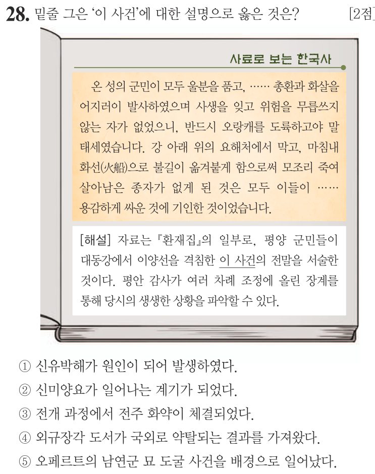 28번 문항: 밑줄 그은 ‘이 사건’에 대한 설명으로 옳은 것은?