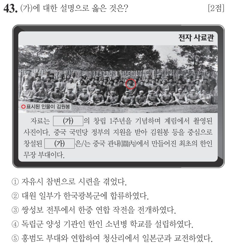 43번 문항: (가)에 대한 설명으로 옳은 것은?