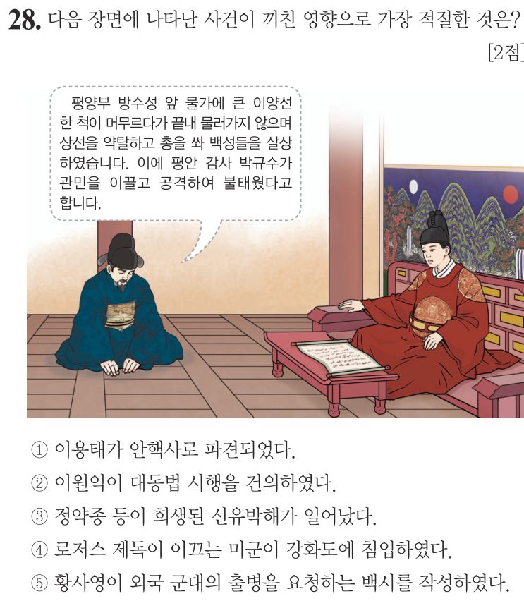 28번 문항: 다음 장면에 나타난 사건이 끼친 영향으로 가장 적절한 것은?