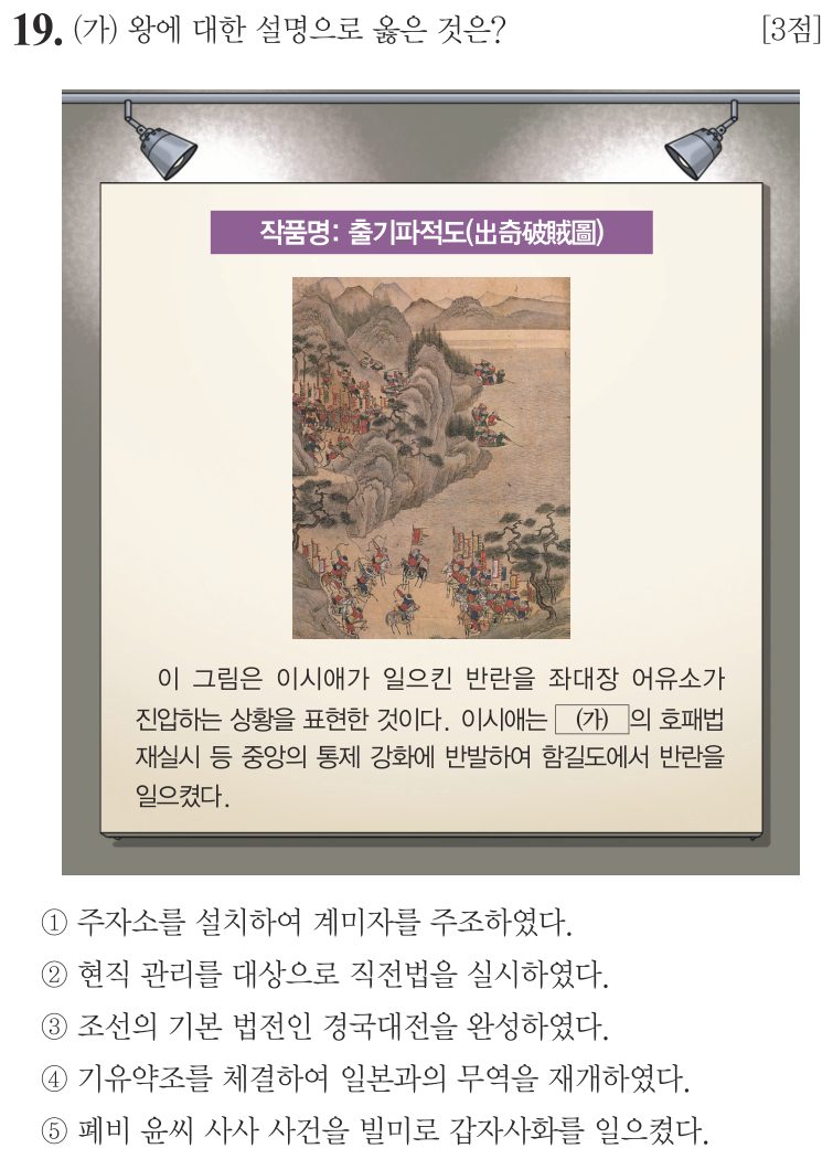 19번 문항: (가) 왕에 대한 설명으로 옳은 것은?