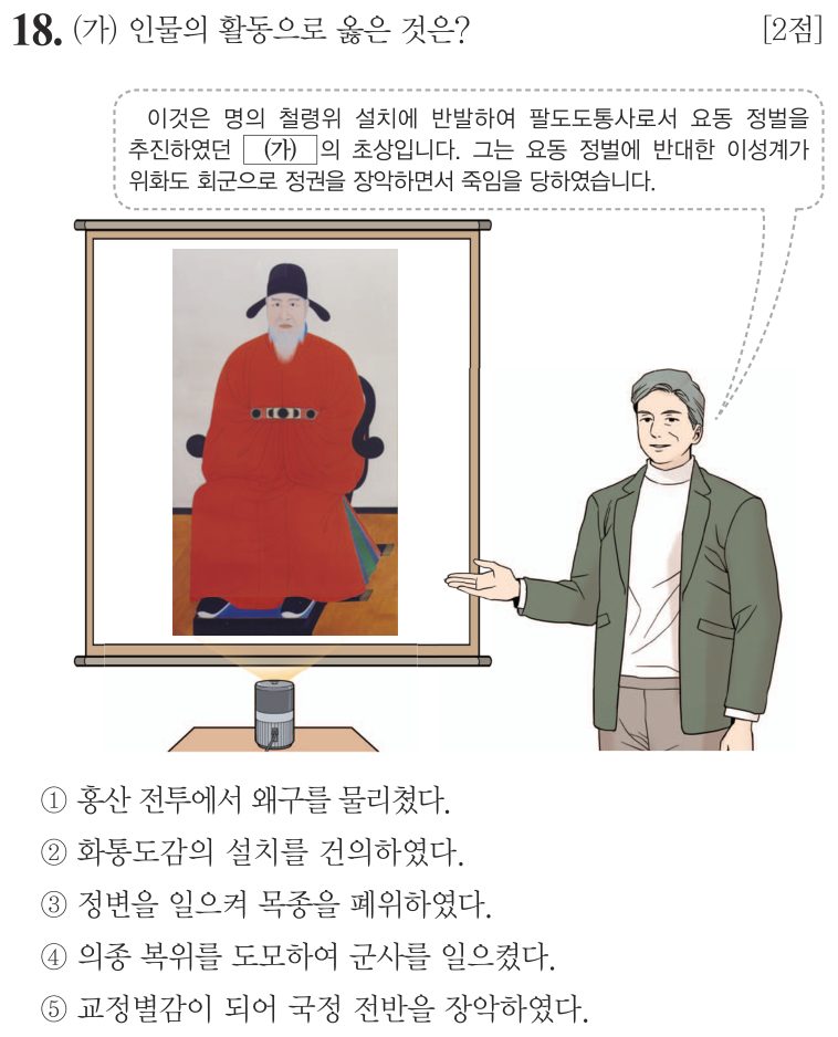 18번 문항: (가) 인물의 활동으로 옳은 것은?