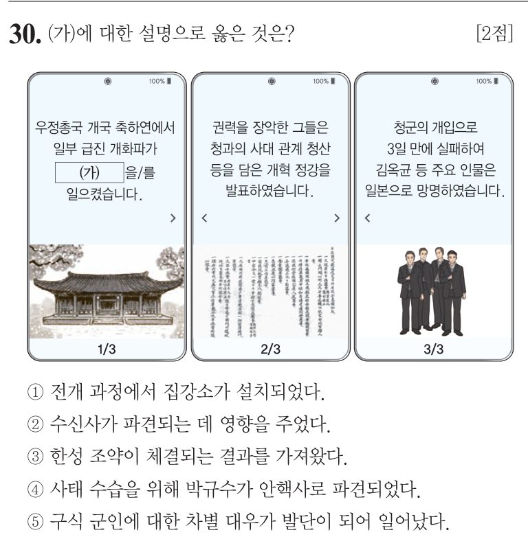 30번 문항: (가)에 대한 설명으로 옳은 것은?