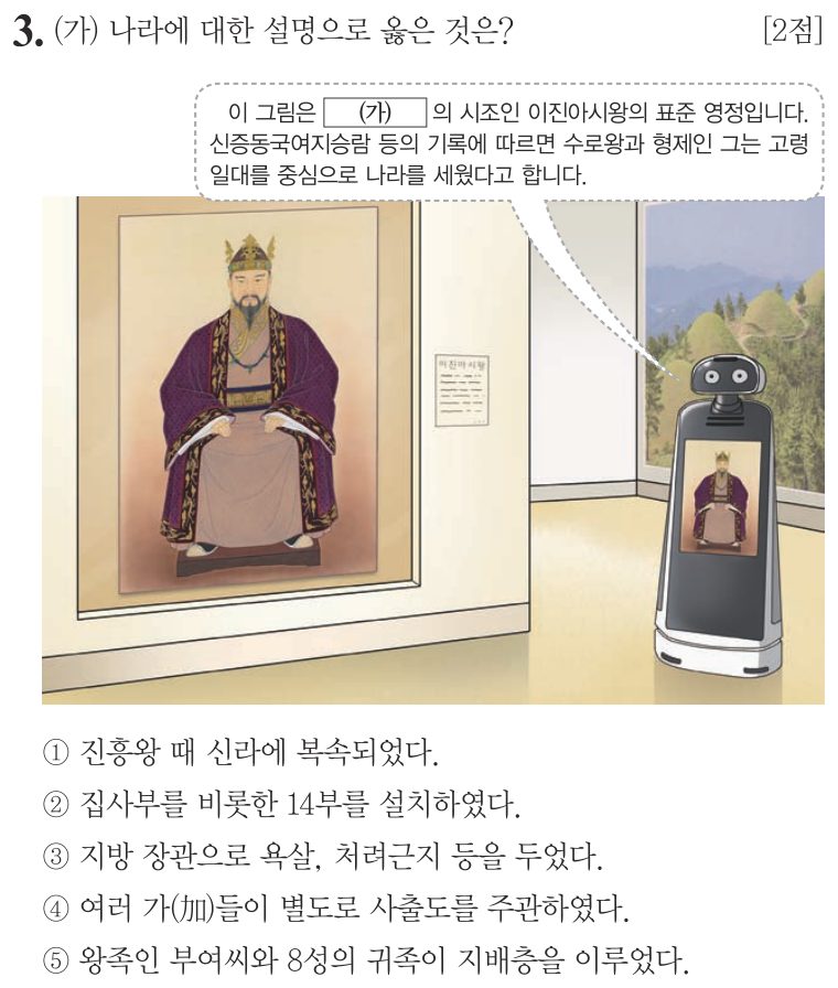 3번 문항: (가) 나라에 대한 설명으로 옳은 것은?