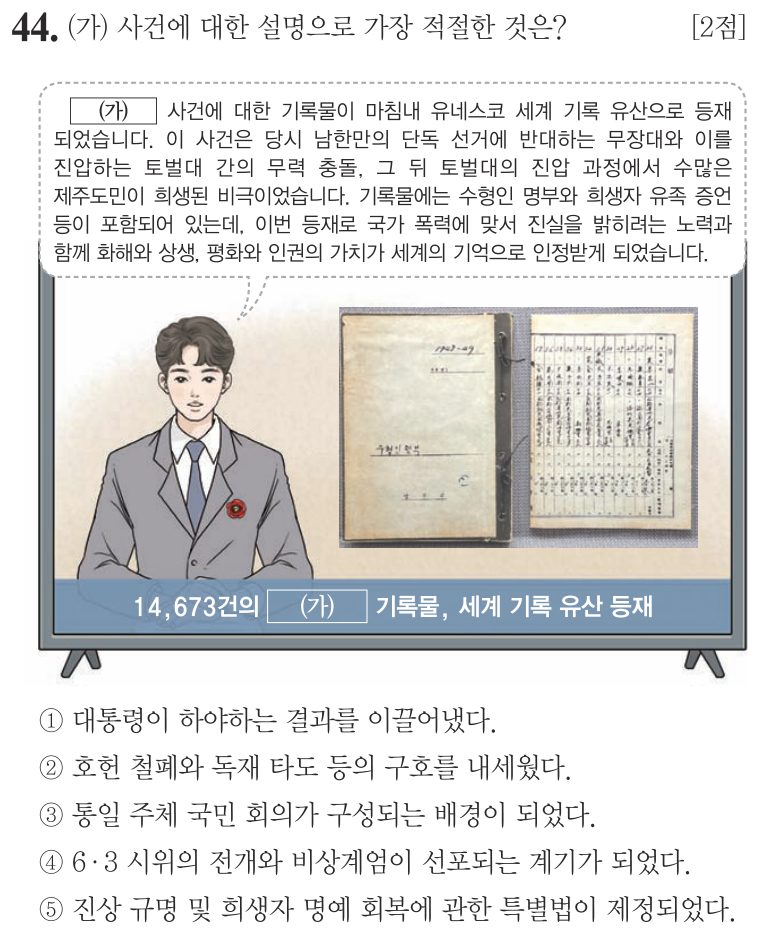 44번 문항: (가) 사건에 대한 설명으로 가장 적절한 것은?