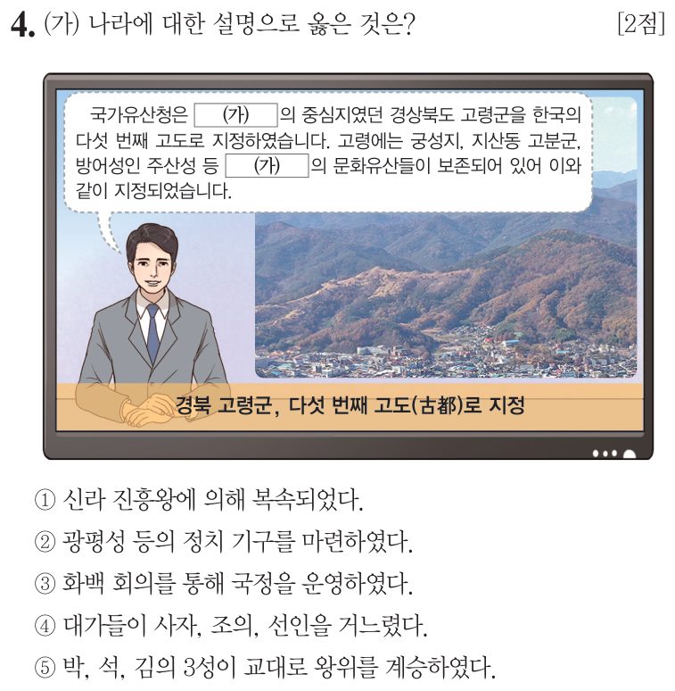 4번 문항: (가) 나라에 대한 설명으로 옳은 것은?