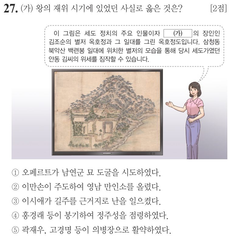 27번 문항: (가) 왕의 재위 시기에 있었던 사실로 옳은 것은?