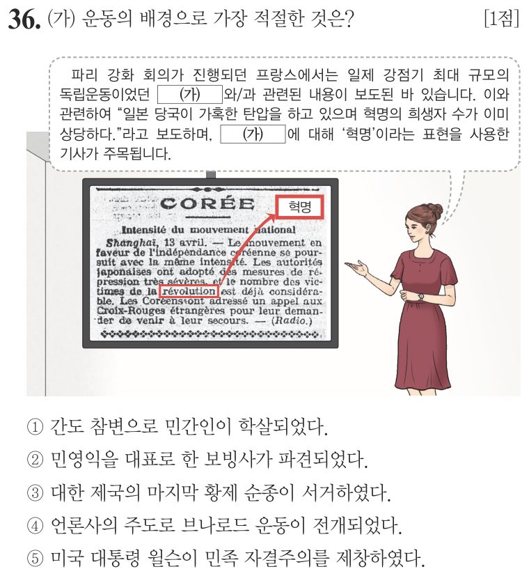 36번 문항: (가) 운동의 배경으로 가장 적절한 것은?
