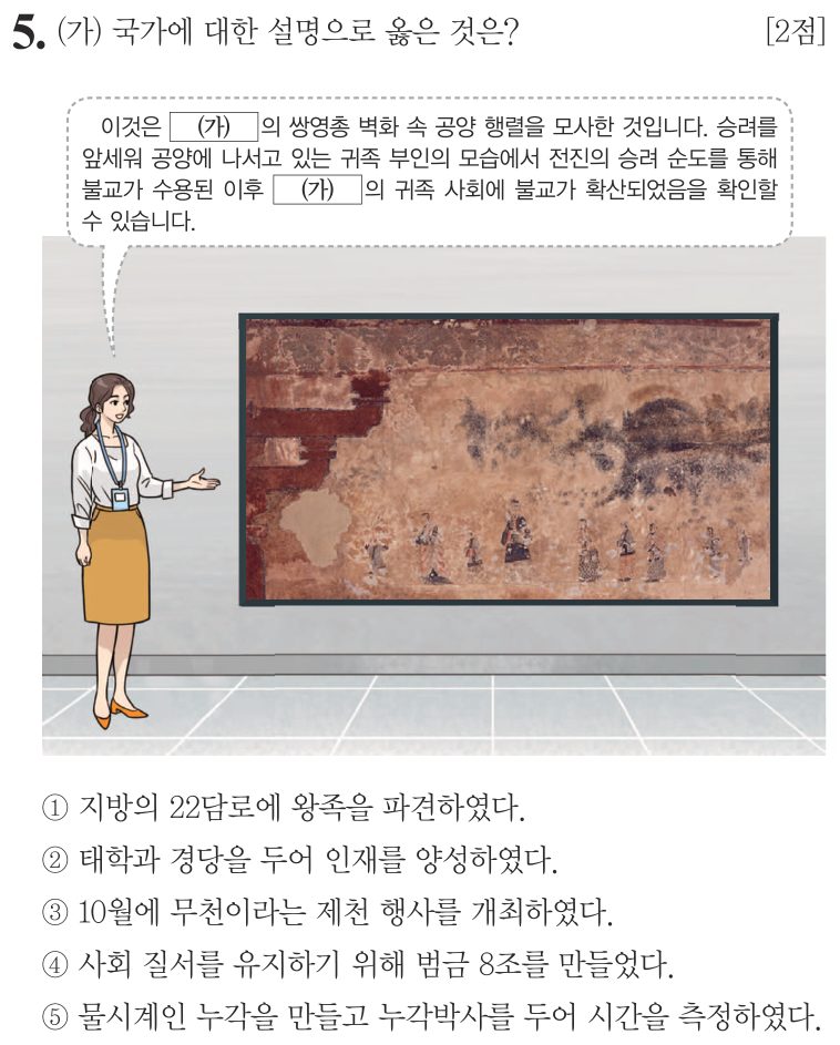 5번 문항: (가) 국가에 대한 설명으로 옳은 것은?