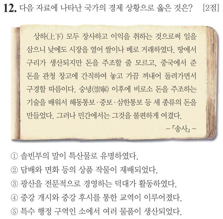 12번 문항: 다음 자료에 나타난 국가의 경제 상황으로 옳은 것은?