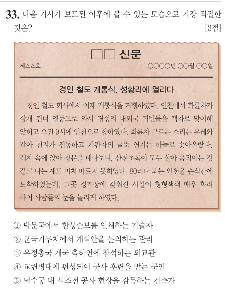 33번 문항: 다음 기사가 보도된 이후에 볼 수 있는 모습으로 가장 적절한 것은?